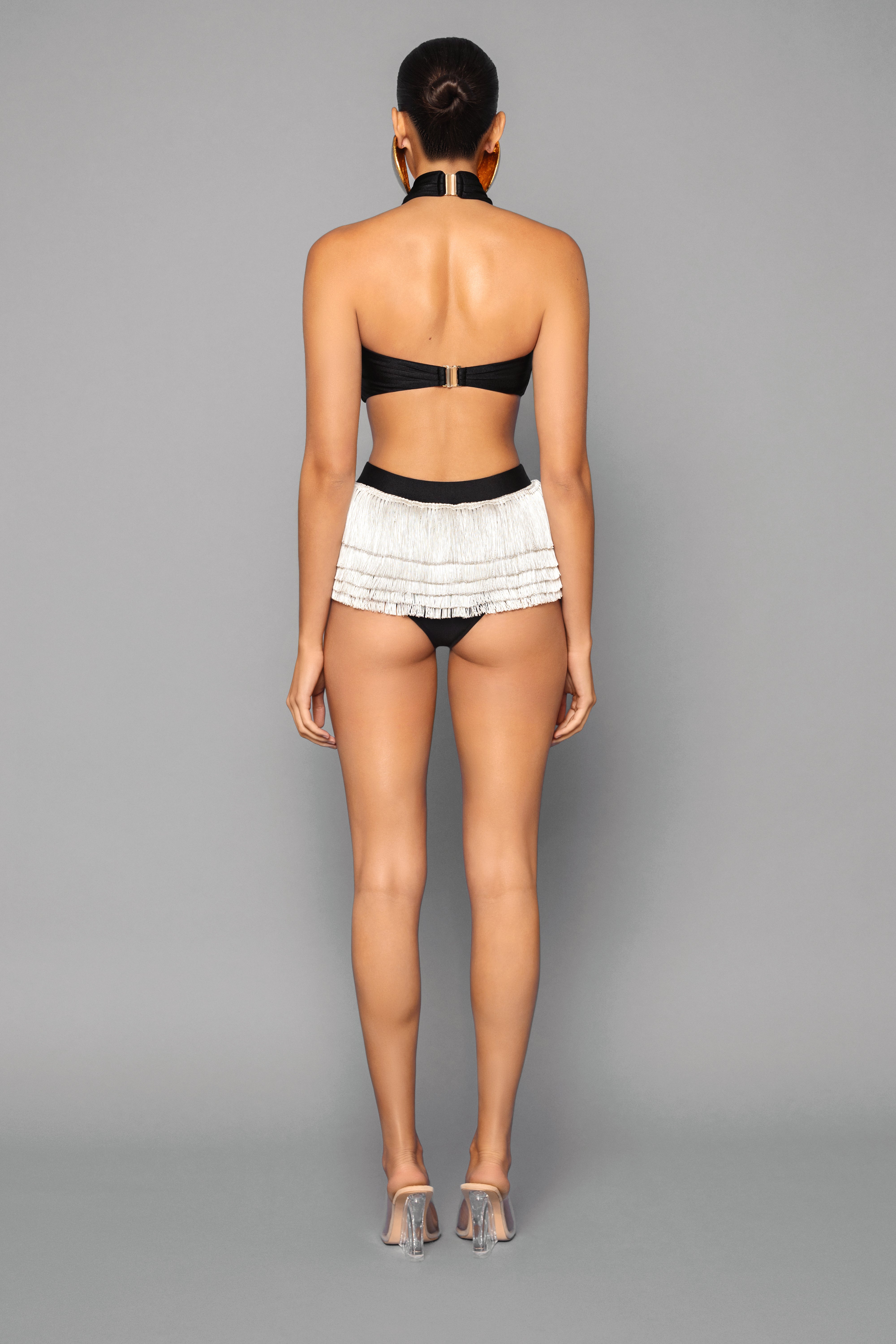 Audrey Swim Top Black/White