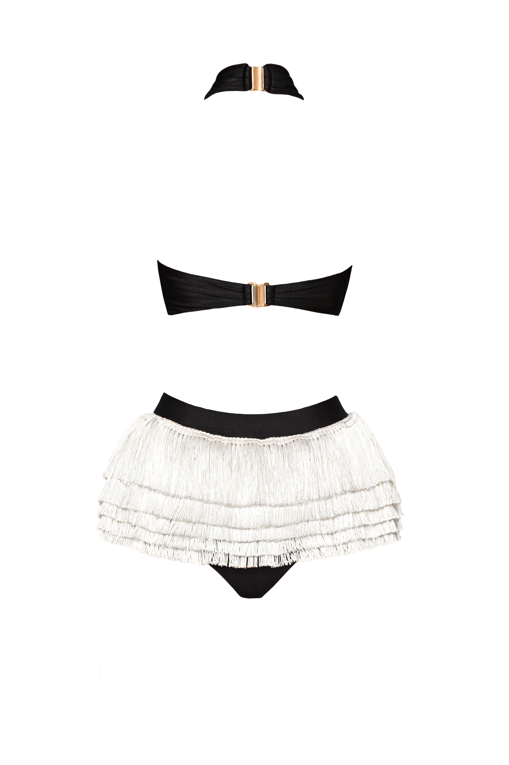 Audrey Swim Top Black/White